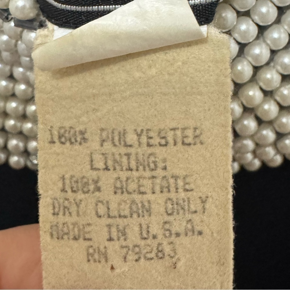 Alex Evenings Black Faux Pearl Sheath Dress Size 4 - Picture 4 of 5